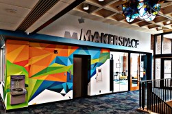 The library houses a makerspace