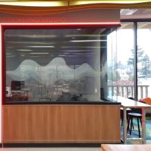 Our Makerspace features a recording studio suitable for recording music or voices.